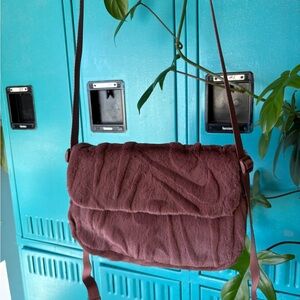 Nike Brown Faux Fur Crossbody Bag